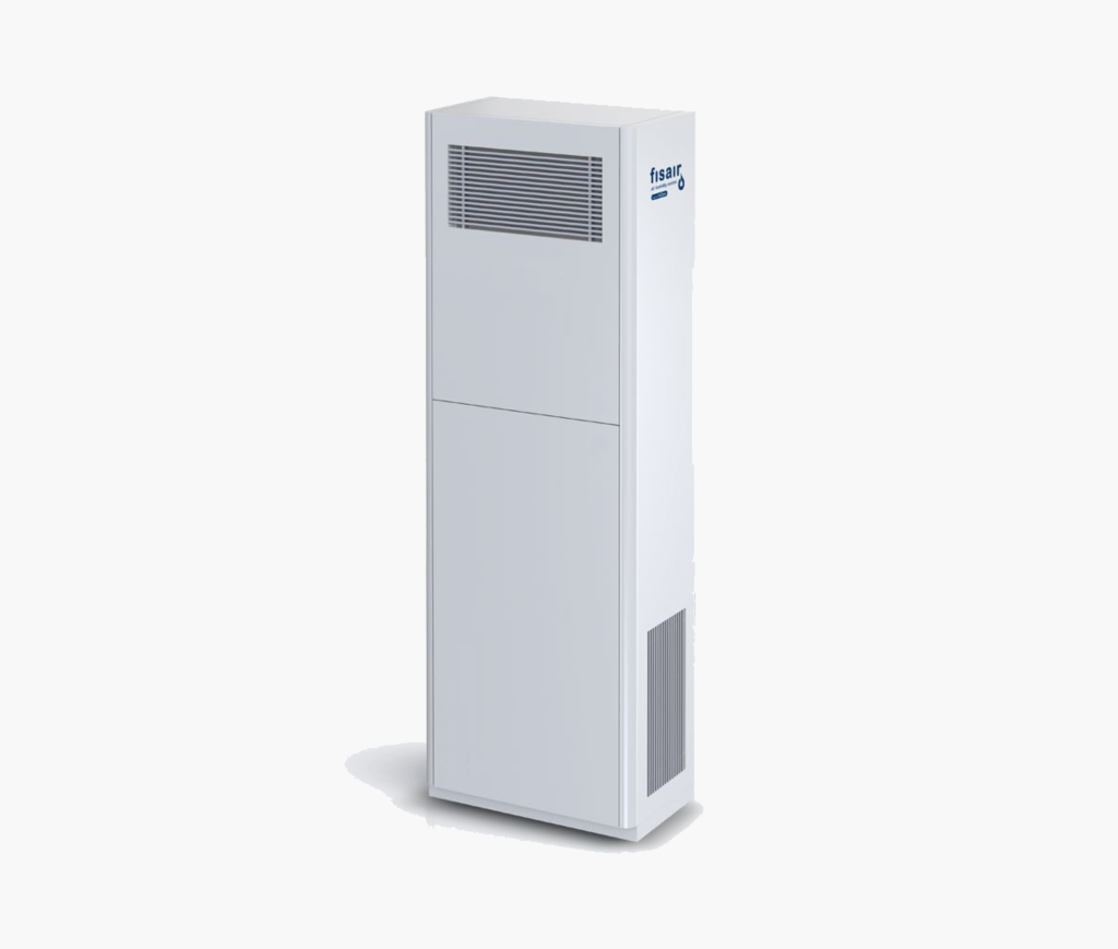 Vertical floor-standing dehumidifiers for swimming pools, archives, museums and other applications.