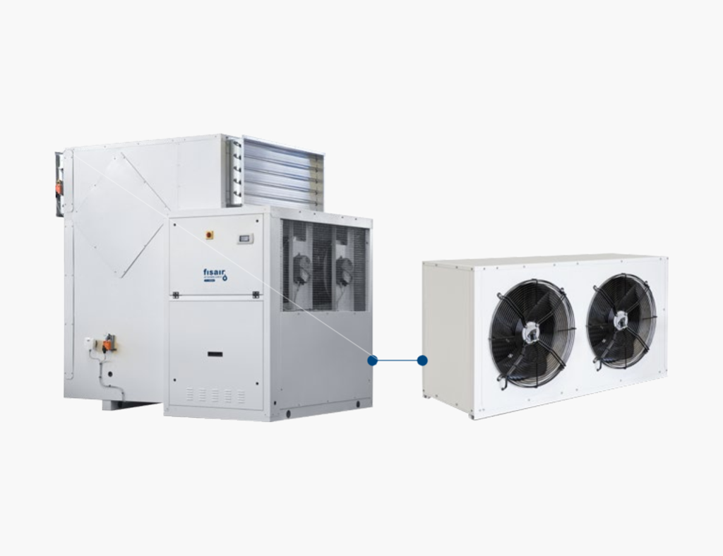 Equipos con control de temperatura para alta renovación del aire y con aportación de aire exterior a través de un recuperador.